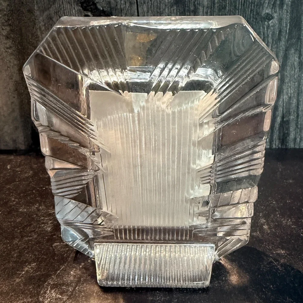 Vintage Lead Crystal Mini Picture Frame 2.5x4 Tabletop Portrait Frame 1990s